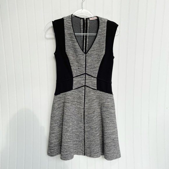 Rebecca Taylor Melange Knit Dress Grey Black Medium - Picture 8 of 9